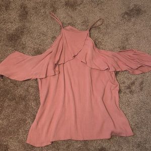 Pink off the shoulder tank